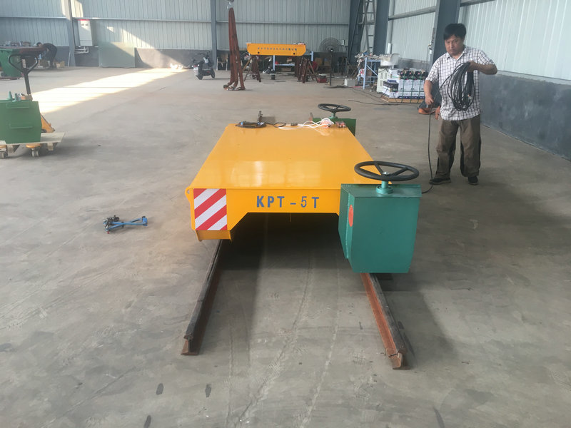 Motor-Driven Rail Transfer Trolley with Cable Reel Power for Industry