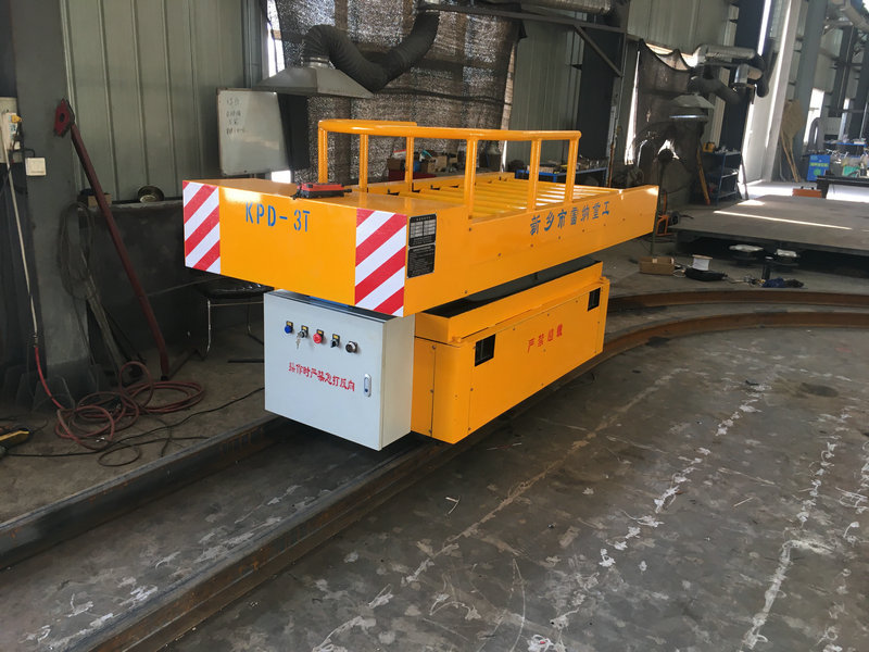 KPD Rail Transfer Trolley with Rollers and Hydraulic Elevator Lift