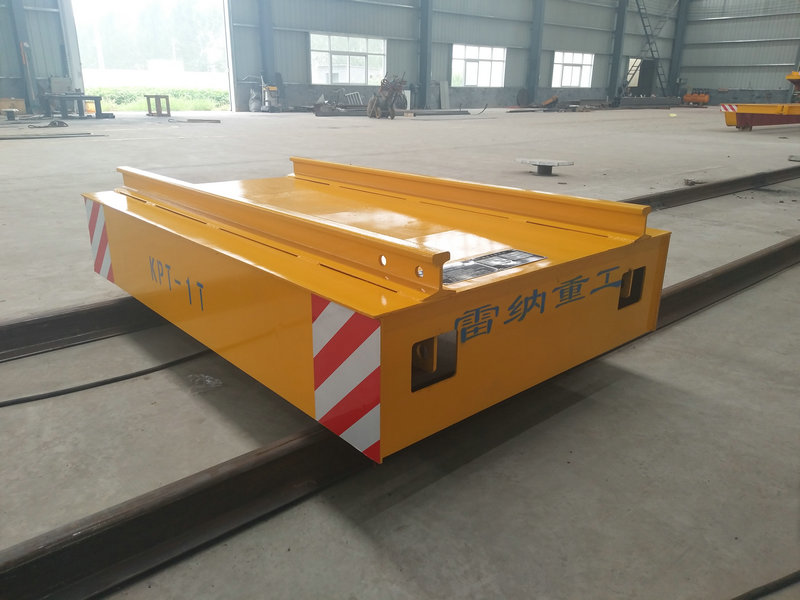 Warehouse Material Handling Rail Flat Car with Cable Reel Power