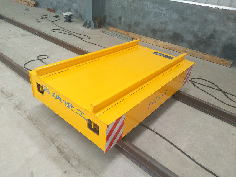 Warehouse Material Handling Rail Flat Car with Cable Reel Power