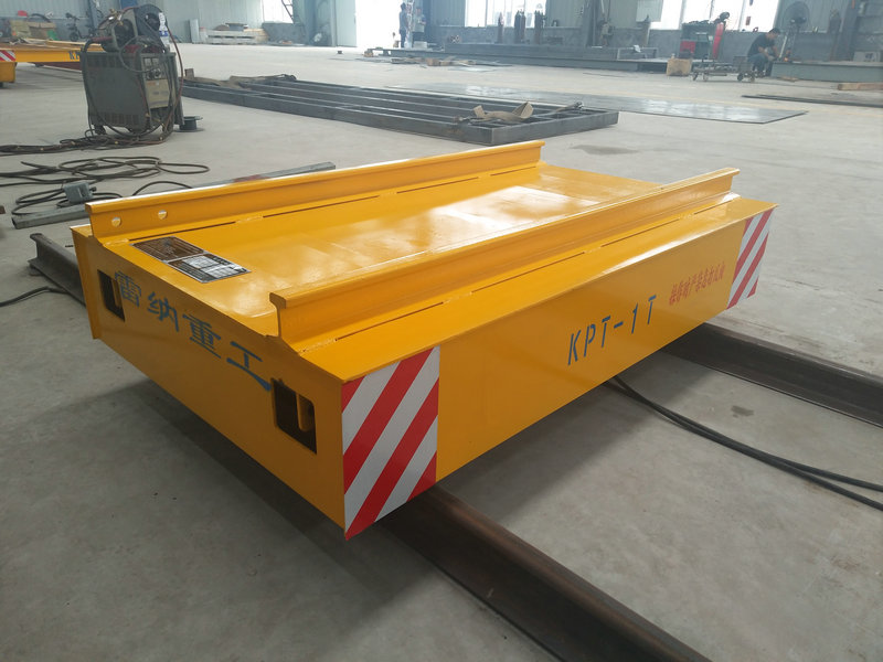 Warehouse Material Handling Rail Flat Car with Cable Reel Power