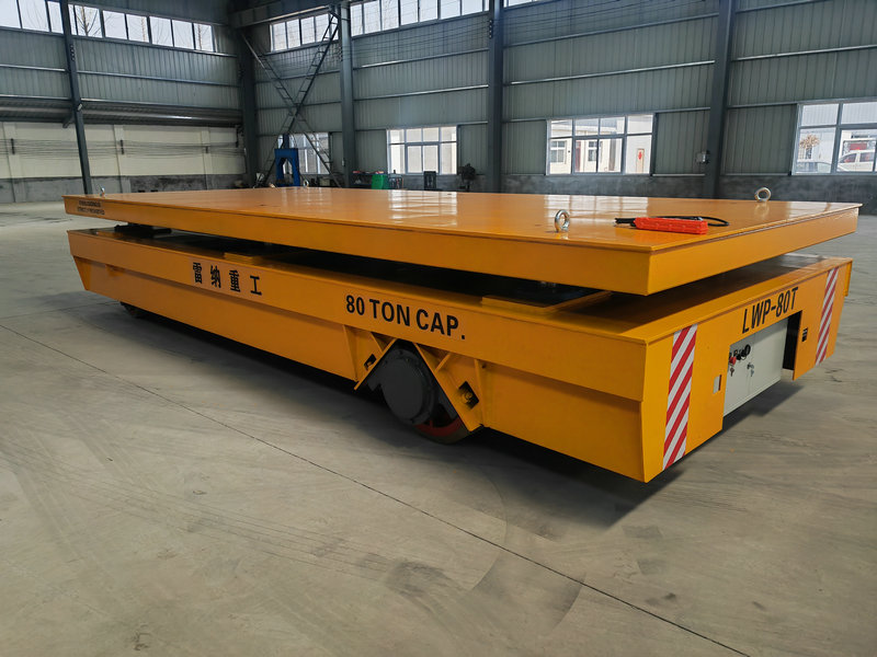 80 Ton Heavy Duty Trackless Transfer Car with Integrated Hydraulic Platform Lift