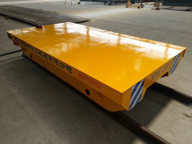 Heavy Duty 5 Ton Battery Rail Transfer Trolley for Steel Pipe Movement