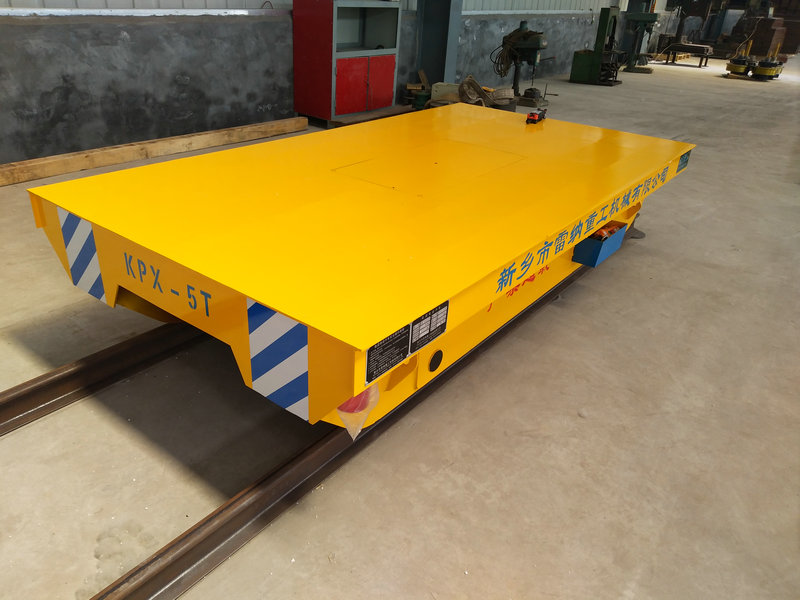 Heavy Duty 5 Ton Battery Rail Transfer Trolley for Steel Pipe Movement