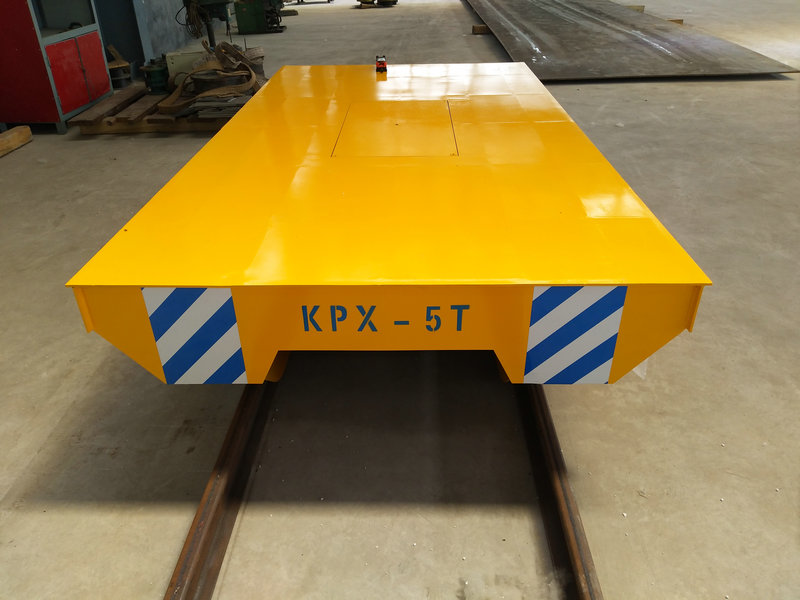 Heavy Duty 5 Ton Battery Rail Transfer Trolley for Steel Pipe Movement