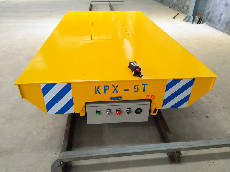 Heavy Duty 5 Ton Battery Rail Transfer Trolley for Steel Pipe Movement