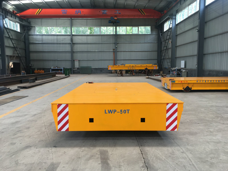 Electric 50T Flatbed Trolley for Factory Material Transport