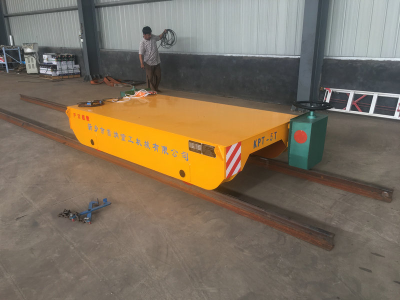 Motor-Driven Rail Transfer Trolley with Cable Reel Power for Industry