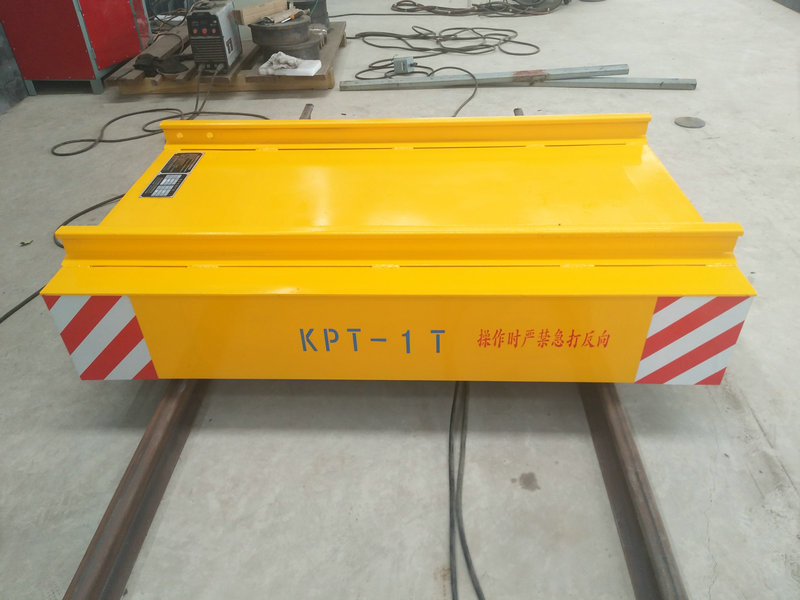 Warehouse Material Handling Rail Flat Car with Cable Reel Power